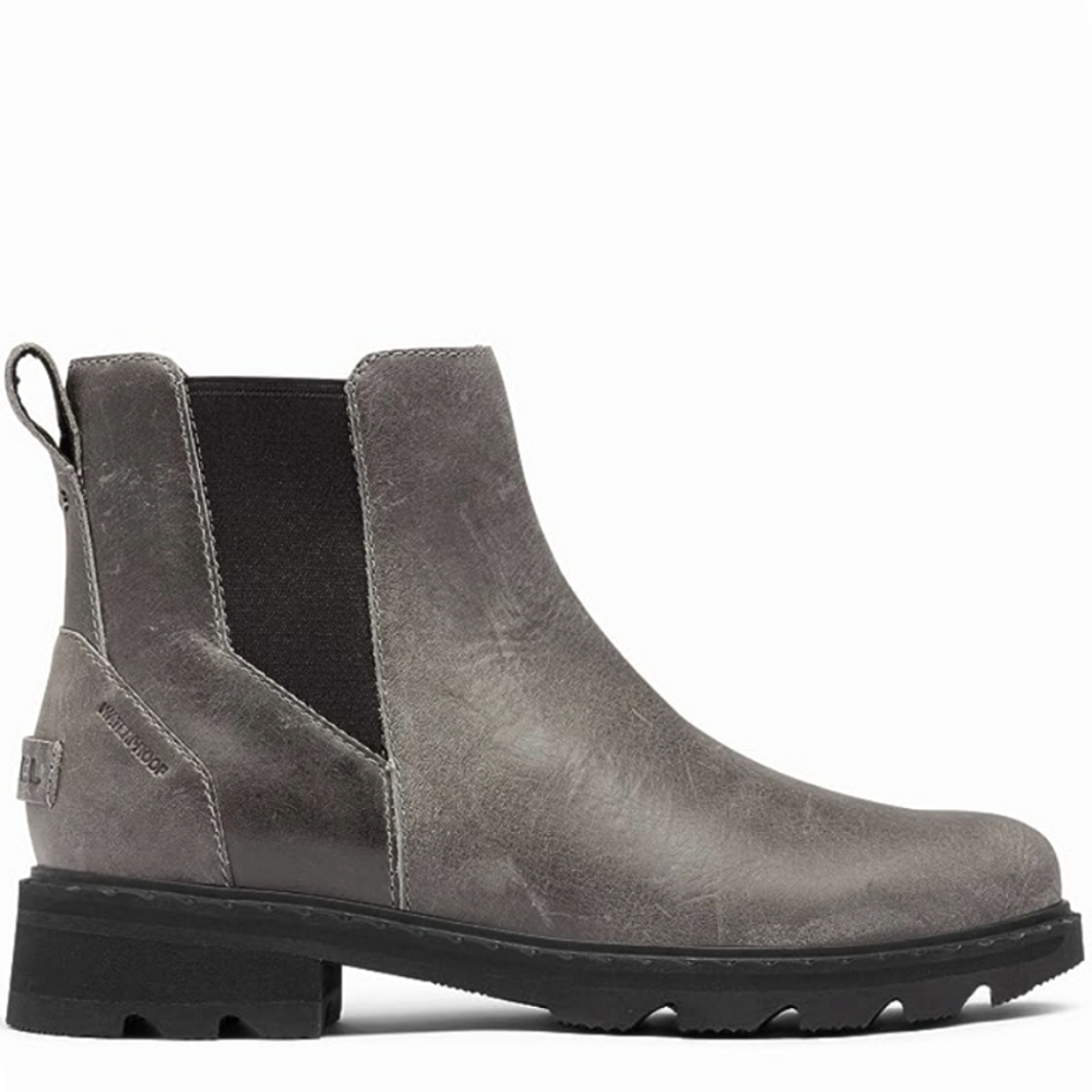Sorel Women's Lennox Chelsea Rain Waterproof Leather Boots Quarry Gray Size 8